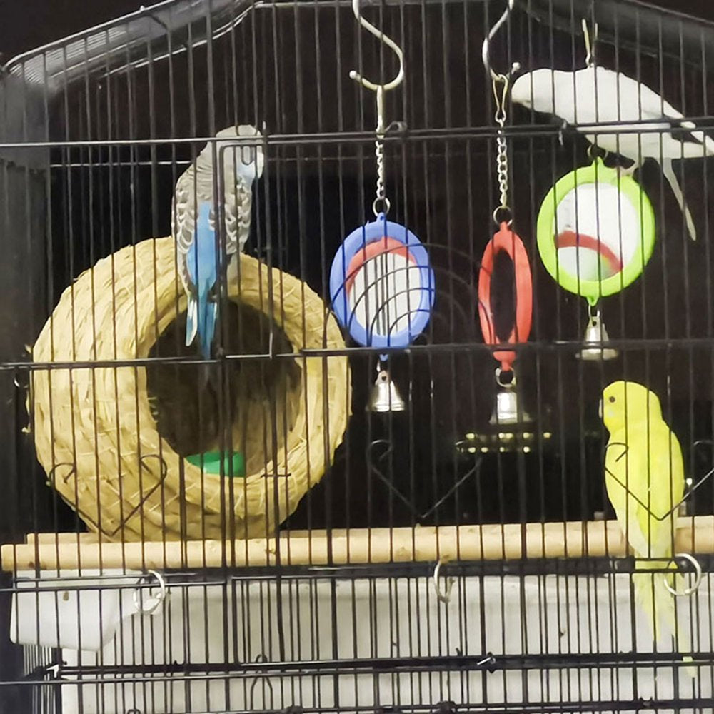 Cute Bird Cage Accessories with Bell Birds Anti-Broken Mirror Plaything Durable Animals & Pet Supplies > Pet Supplies > Bird Supplies > Bird Cage Accessories Teucfsky   