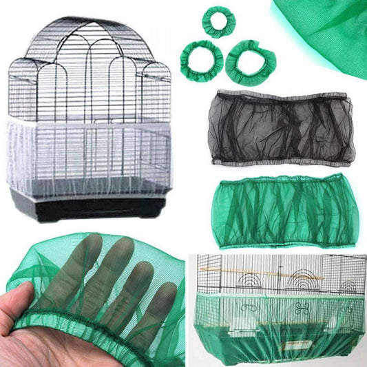 Airy Gauze Bird Cage Seed Catcher Seeds Guard Dust-Proof Universal Birdcage Accessories Parrot Nylon Mesh Net Cover Stretchy Shell Skirt Traps Cage Basket Soft Animals & Pet Supplies > Pet Supplies > Bird Supplies > Bird Cage Accessories LOVEBAY S Blue 