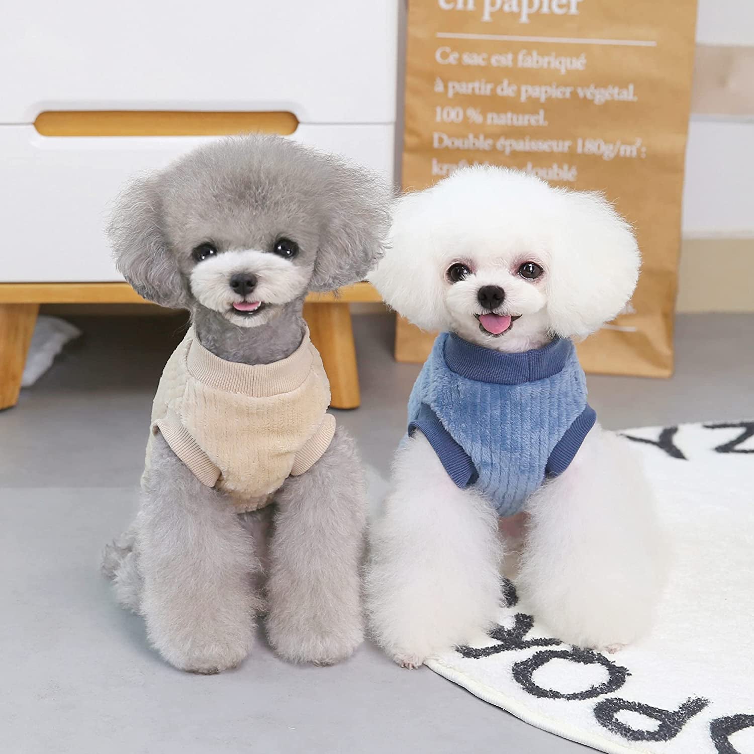 YAODHAOD Dog Clothes Pet Plush Pullover Dog Sweater Soft Thickening Warm Pup Dogs Shirt Winter Puppy Sweater for Dogs Cats (X-Large, Apricot) Animals & Pet Supplies > Pet Supplies > Dog Supplies > Dog Apparel YAODHAOD   