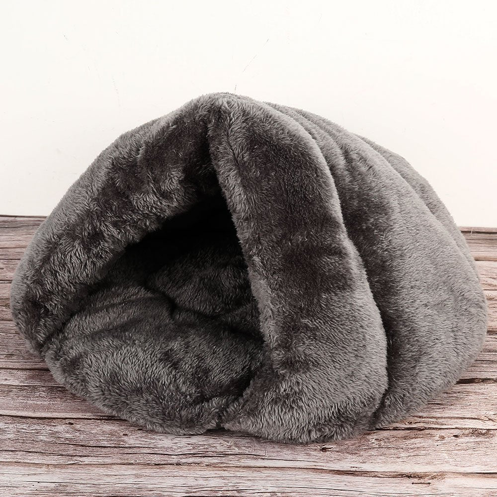 Pet Cat Dog Nest Bed Puppy Soft Warm Cave House Winter Sleeping Bag Mat Pad Animals & Pet Supplies > Pet Supplies > Cat Supplies > Cat Beds Willstar 45X45CM grey 