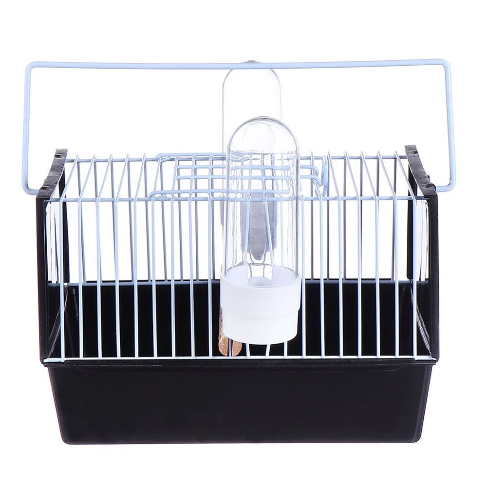 Bird Travel Carrier Cage with 2 Feeder and Wooden Stand, Portable Cage for Parrot Lovebird Cockatiel,Black,8.25 X 4.72 X 5.5 Inch Animals & Pet Supplies > Pet Supplies > Bird Supplies > Bird Cages & Stands PARTYKINDOM   