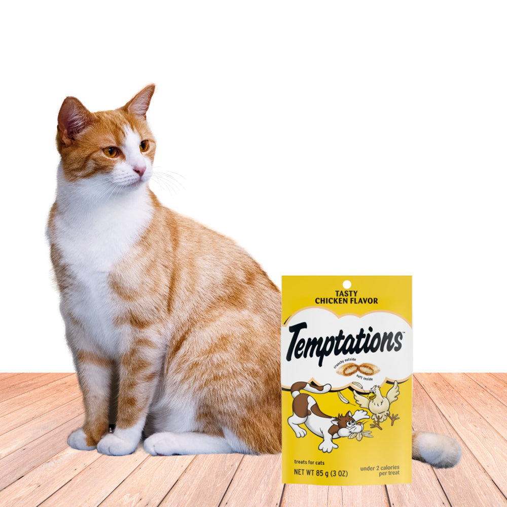 Temptations Tasty Chicken Flavor Crunchy and Soft Cat Treats Food Great Snack for Adult Cats, 3 Oz - Pack of 2
