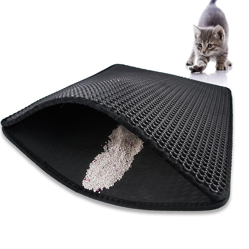 DEFNES Premium Cat Litter Mat, Cat Litter Box Mat Scatter Control, Waterproof Double Layer Honeycomb Design, Easy Clean Washable EVA Material, Great for Kittens and Kpuppies 30*30Cm/11.81*11.81'' Animals & Pet Supplies > Pet Supplies > Cat Supplies > Cat Litter Box Mats Defnes   