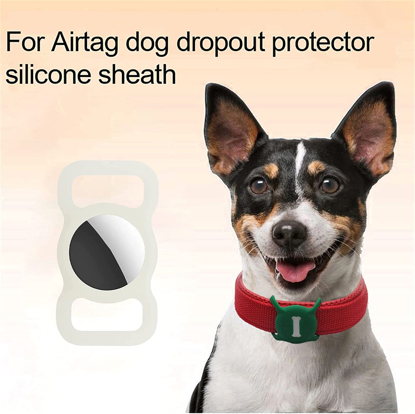 Holder Compatible for Airtag Airtag on Dog Collar Silicone Case Cover Accessory for Pets Cats Compatible with Apple Finder Location Tracker Black & White