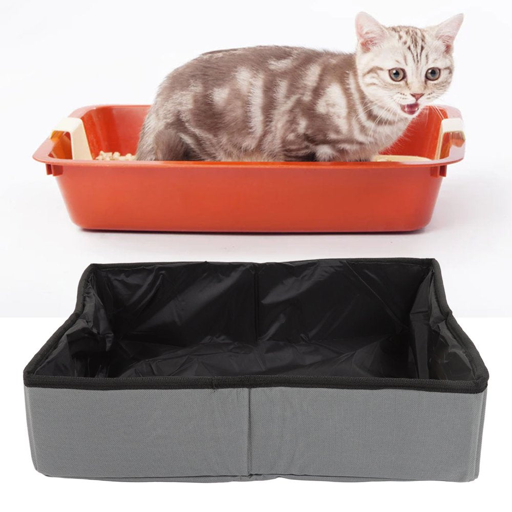 Cat Litter Box, Durable Glossy Lining Cloth Cat Litter Box for Outdoor Camping L Grey Animals & Pet Supplies > Pet Supplies > Cat Supplies > Cat Litter Box Liners Octpeak   