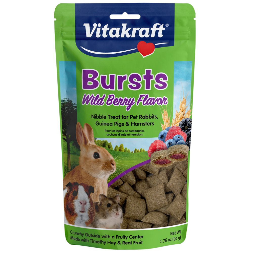 Vitakraft Bursts Small Animal Treats - Wild Berry Snacks - for Rabbits, Guinea Pigs, and Hamsters
