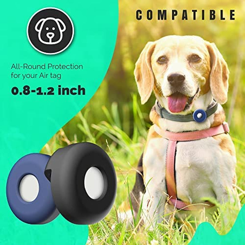 Airtag Holder 4-Pack Dog Cat Collar Holders for Apple Air Tag, Dog Collar Holder, Protector, Red, Blue, Orange, Black