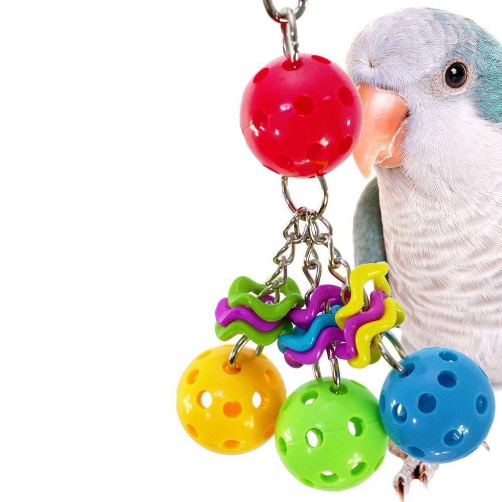 Besufy Parrot Toy,Colorful Ball Parrot Bird Parakeet Bite Climbing Play Hanging Toy Pet Cage Decor Animals & Pet Supplies > Pet Supplies > Bird Supplies > Bird Toys Besufy   