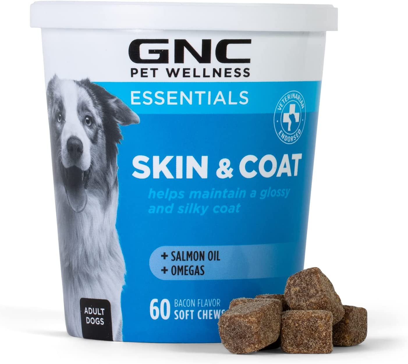 GNC for Pets Essentials Calming Soft Chew Dog Supplements | 60 Ct Chicken Flavor Dog Soft Chew Supplements for Calming and Relaxation | Adult Dog Calming Chews for Anxiety, White