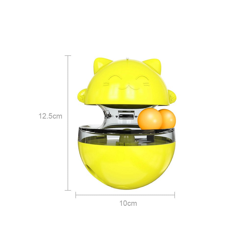 Cat Tumbler Toy Ball Kitten Roly-Poly Treat Toys, Kitty Slow Food Dispensing Puzzle Toy