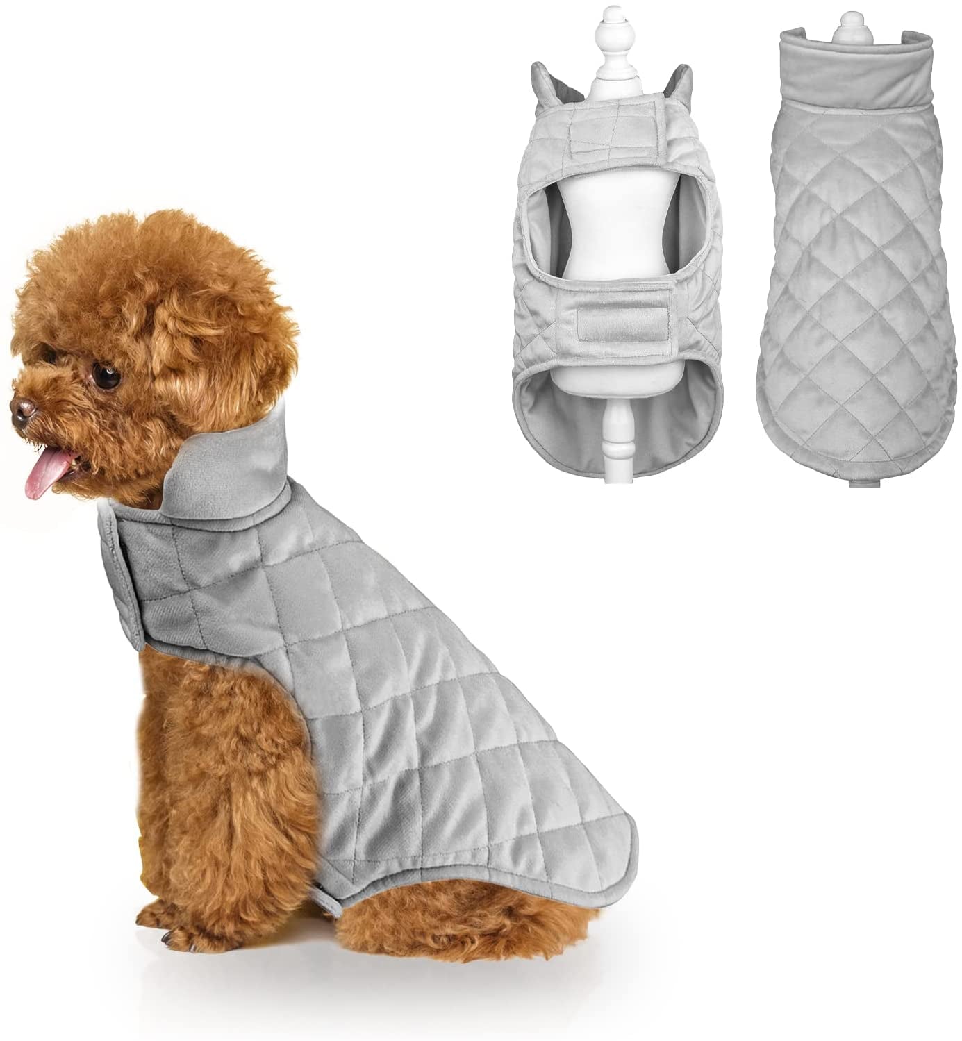 Cnarery Dog Fleece Vest, Puppy Dog Turtleneck Winter Sweaters Coat Dog Clothes Pet Dog Cold Weather Coats Snow Jacket Vest for Small Medium Dogs(Fuchsia) Animals & Pet Supplies > Pet Supplies > Dog Supplies > Dog Apparel Cnarery Gray XL(Chest:21.7-23.7" Neck:15-16.5") 