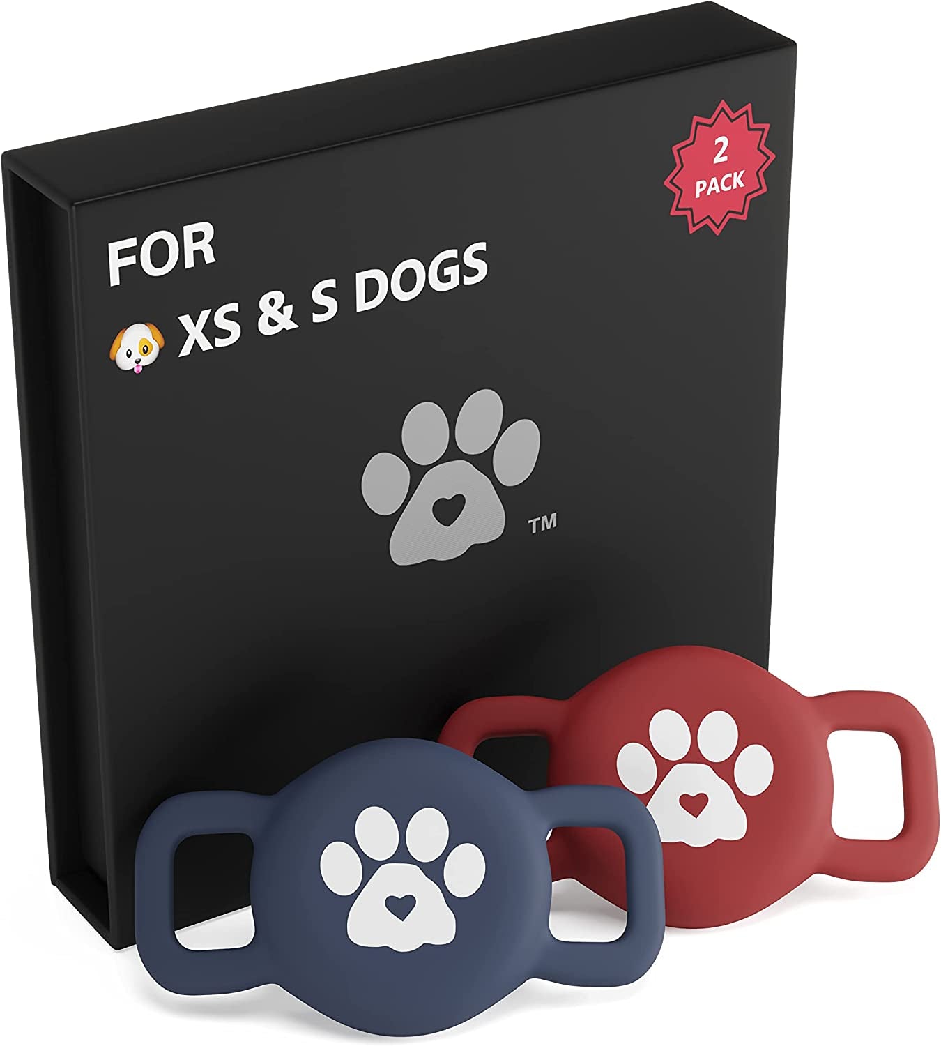 Airtag Dog Collar Holder – Available in Several Colors & Sizes - 2 Pack Silicone Dog Airtag Holder - Premium Dog Collar Airtag Holder - Apple Airtag Dog Collar Comfortably Fits Dogs & Cats Too! Electronics > GPS Accessories > GPS Cases LUVKO FAMILY Small- Cat, XS & S Dog, Dark Blue & Red Wine  