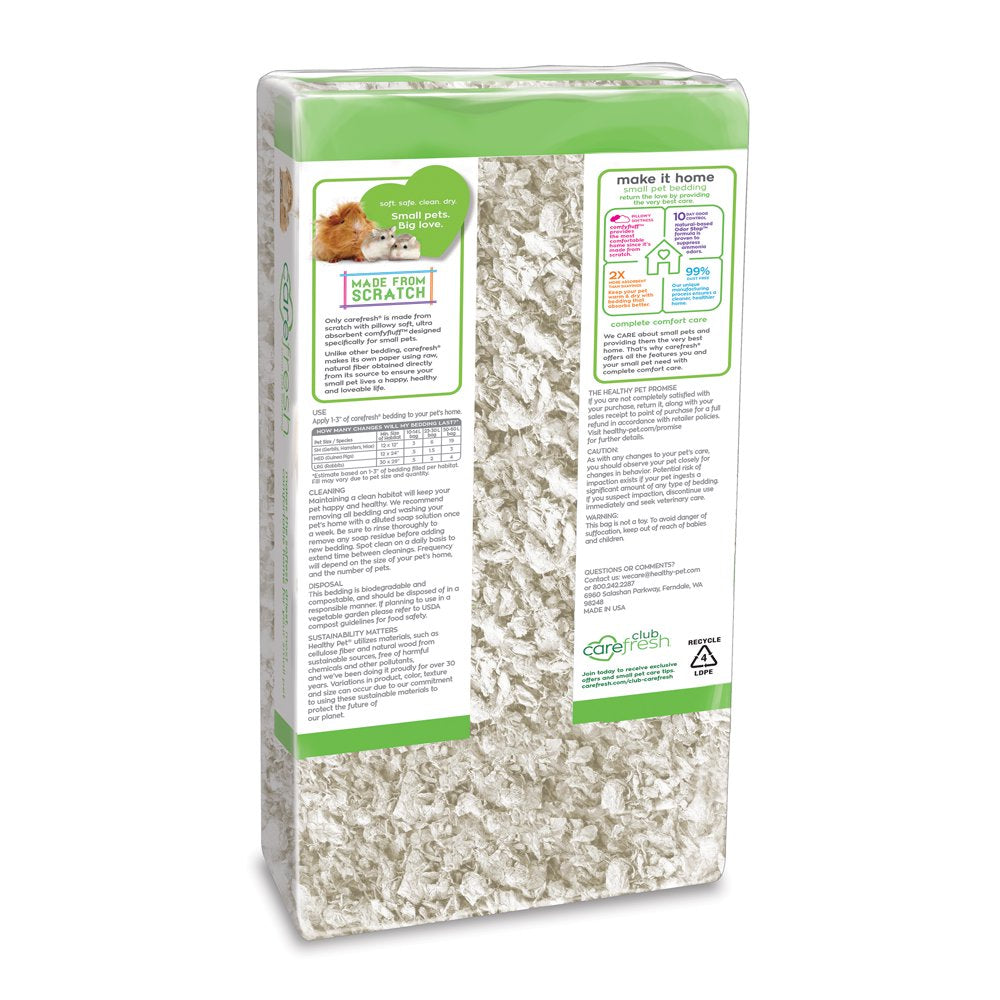 Carefresh Natural Soft Paper Fiber, Small Pet Bedding, White, 23L Animals & Pet Supplies > Pet Supplies > Small Animal Supplies > Small Animal Bedding Healthy Pet   