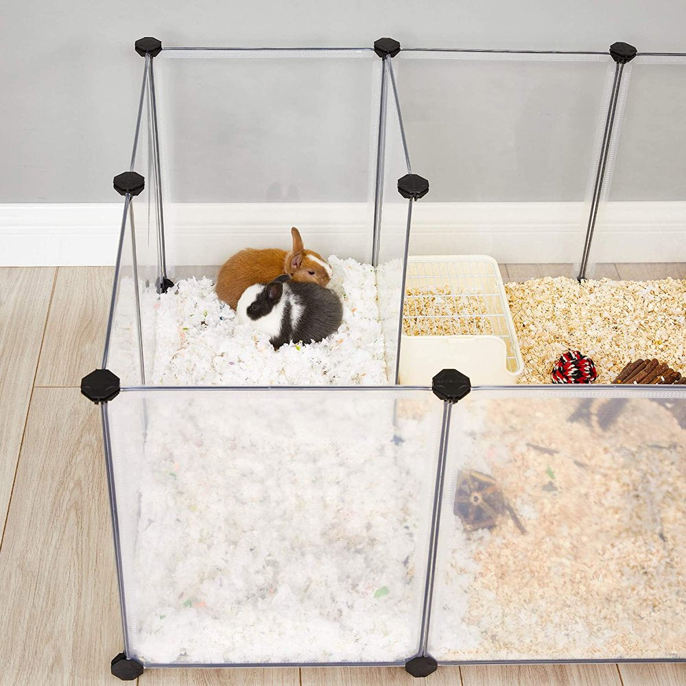 SONGMICS Pet Playpen, Fence Cage with Bottom for Small Animals, White Animals & Pet Supplies > Pet Supplies > Dog Supplies > Dog Kennels & Runs SONGMICS   