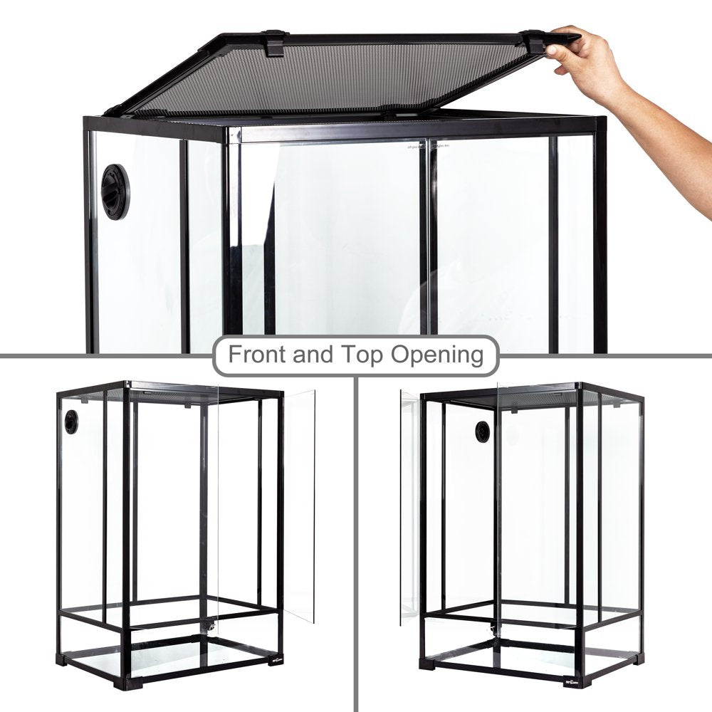 REPTIZOO Reptile Glass Terrarium with Double Hinge Door,Top and Side Meshes,Extra-Tall 23.6" X 17.7" X 35.43", Easy Assembly Animals & Pet Supplies > Pet Supplies > Reptile & Amphibian Supplies > Reptile & Amphibian Substrates Etan Pet Supplies Inc.   