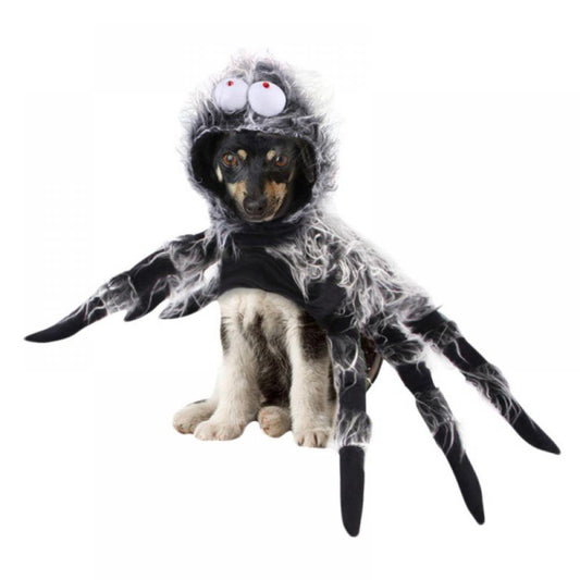 Halloween Spider Pet Dog Cat Costume,Horror Furry Simulation Plush Big Spider Legs Dress up Party Halloween Costume Apparel Tarantula Spider Costume for Small Medium Dogs Cats Black XS-L Animals & Pet Supplies > Pet Supplies > Cat Supplies > Cat Apparel Poseca XS  