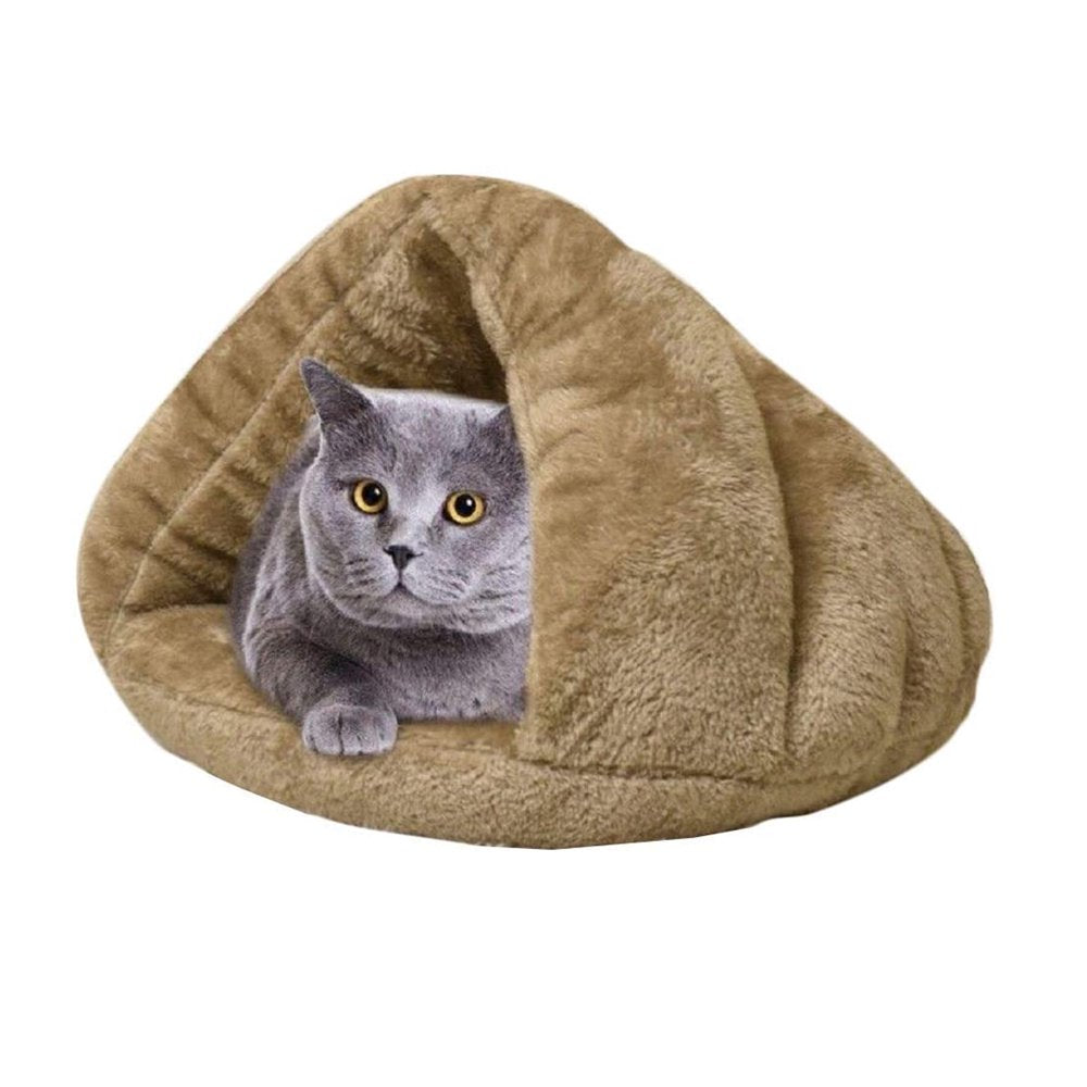 Pet Dog Cat Bed House Warm Soft Mat Bedding Cave Basket Kennel Washable Nest Animals & Pet Supplies > Pet Supplies > Cat Supplies > Cat Beds Zoiuytrg 17.72" x 17.72" Camel 