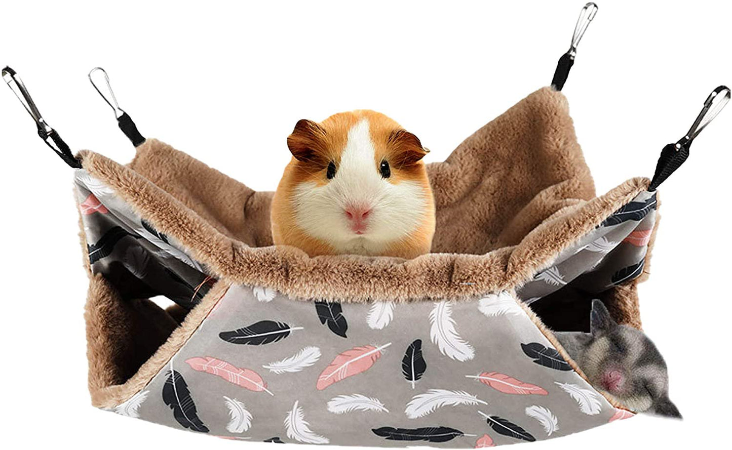 Barka Ave Small Pet Cage Hammock, Hanging Bed for Small Animals Pet Cage Hammock Accessories Bedding for Chinchilla Parrot Sugar Glider Ferrets Rat Hamster Rat Playing Sleeping Animals & Pet Supplies > Pet Supplies > Small Animal Supplies > Small Animal Bedding Barka Ave Plumage  