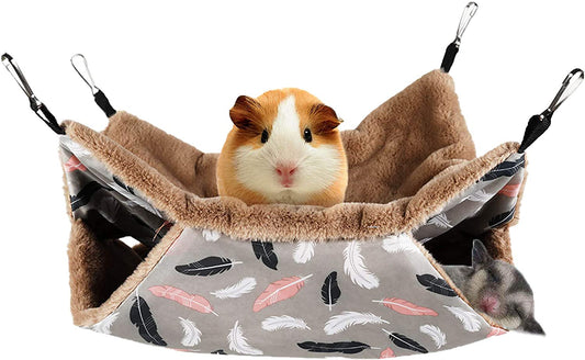 Small Pet Cage Hammock, Hanging Bed for Small Animals Pet Cage Hammock Accessories Bedding for Chinchilla Parrot Sugar Glider Ferrets Rat Hamster Rat Playing Sleeping