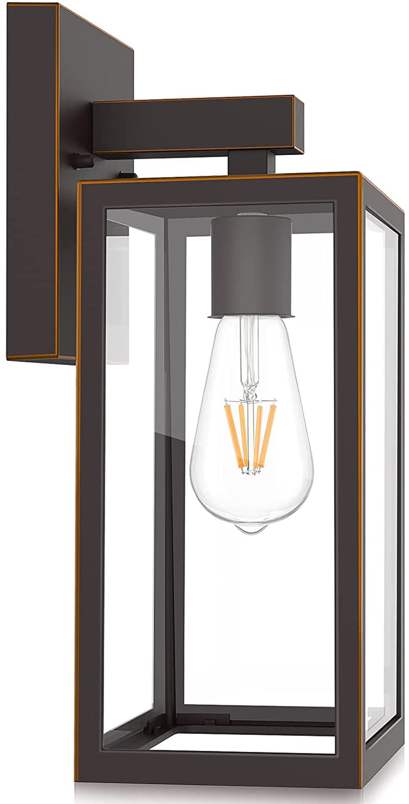 Maxvolador Outdoor Wall Lantern, Exterior Waterproof Wall Sconce Light Fixture, Matte Black Anti-Rust Wall Mount Light with Clear Glass Shade, E26 Socket Wall Lamp for Porch(Bulb Not Included) Animals & Pet Supplies > Pet Supplies > Dog Supplies > Dog Apparel MAXvolador Oil-Rubbed Bronze  