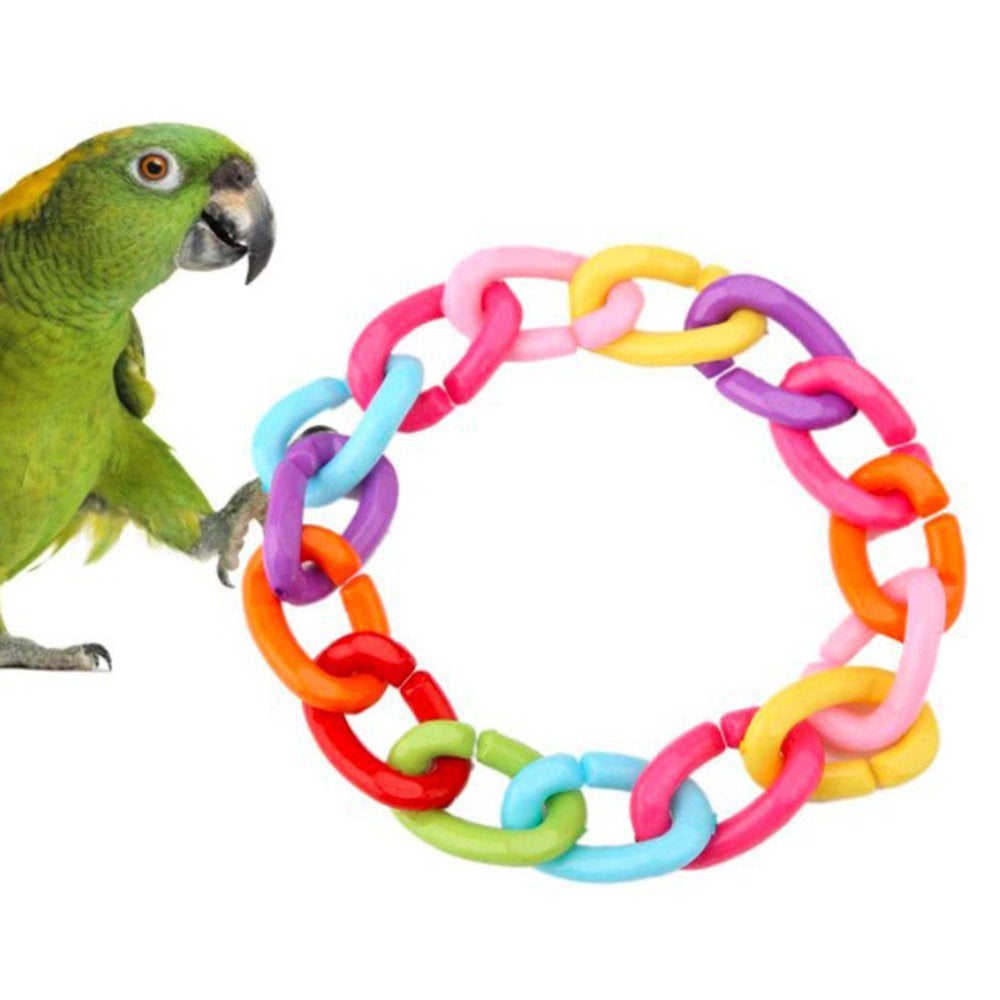 Pet Enjoy 100Pcs Plastic Parrot C-Clip Toys,Rainbow C-Clips Hooks Chain Links Pet Toys,Diy Material Pet Chewing Toy for Small Pet Rat Parrot Bird