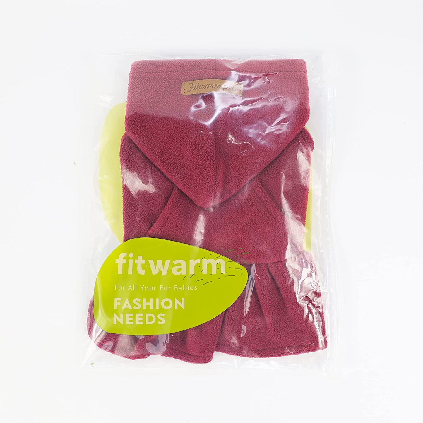 Fitwarm Fleece Dog Hoodie Dress, Vest Sweaters, Dog Clothes for Small Dogs Girl, Thermal Cat Apparel, Burgundy Red, Medium Animals & Pet Supplies > Pet Supplies > Dog Supplies > Dog Apparel Fitwarm   