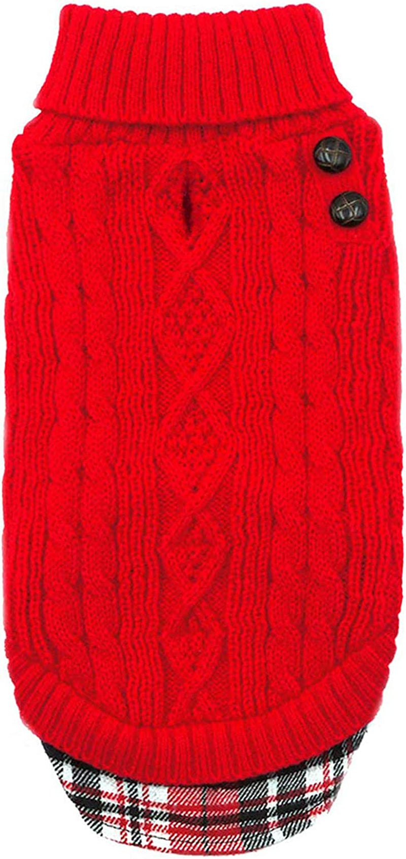 KYEESE Medium Dog Sweaters with Leash Hole Doggie Pullover Sweater Knitwear Knit Warm Pet Coat for Fall Winter Animals & Pet Supplies > Pet Supplies > Dog Supplies > Dog Apparel kyeese Red Large (Pack of 1) 