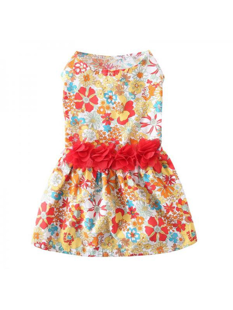 Flower Dog Dress for Pet Clothes Birthday Party Doggie Sundress Puppy Lace Clothes Animals & Pet Supplies > Pet Supplies > Dog Supplies > Dog Apparel Naturalour M Multicolor 