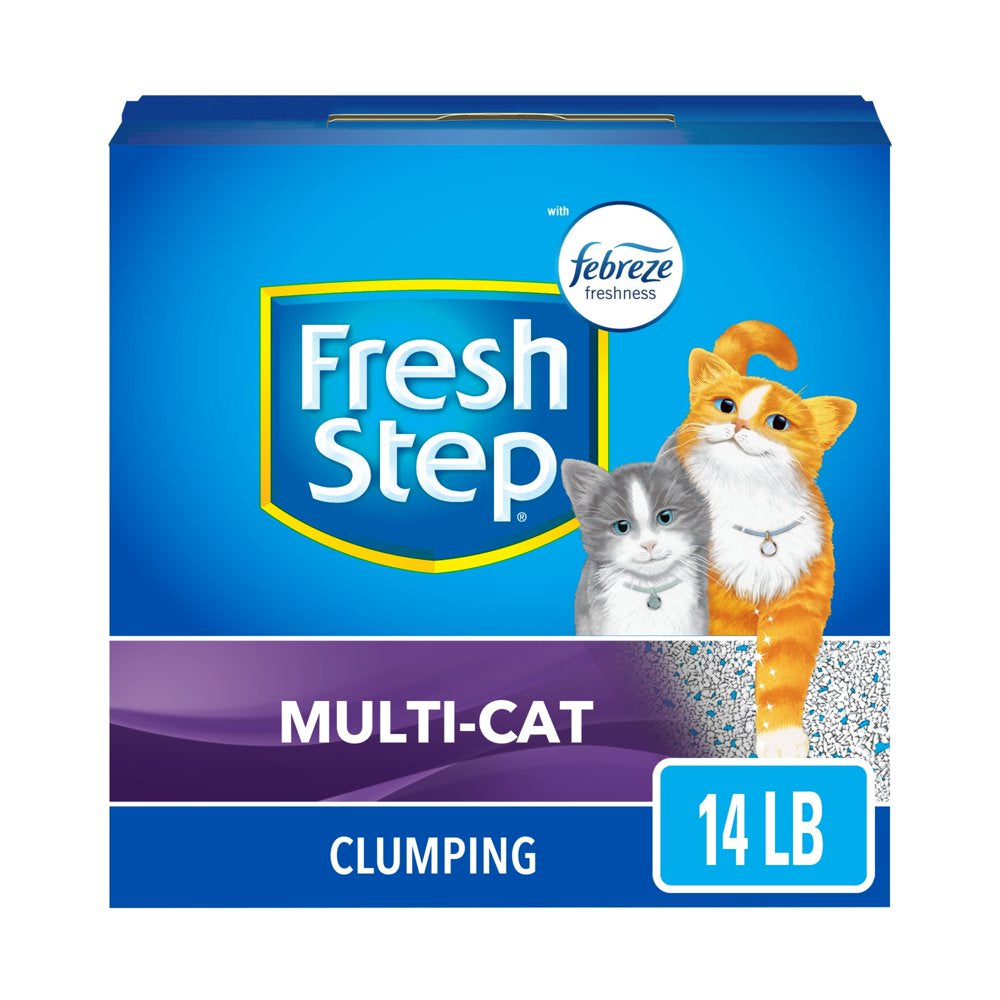 Fresh Step Multi-Cat Scented Litter with the Power of Febreze, Clumping Cat Litter, 38 Lbs Animals & Pet Supplies > Pet Supplies > Cat Supplies > Cat Litter The Clorox Company 14 lbs  