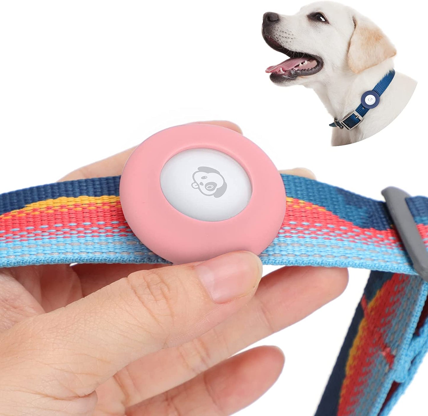 Airtag Dog Collar Holder Silicone Pet Collar Case for Apple Airtags, Anti-Lost Air Tag Holder Compatible with Small Wide Cat Dog Collars (Large:For Dog Collar 0.8-1.1 Inch, Black) Electronics > GPS Accessories > GPS Cases PANZZDA Pink Large:for dog collar 0.8-1.1 inch 