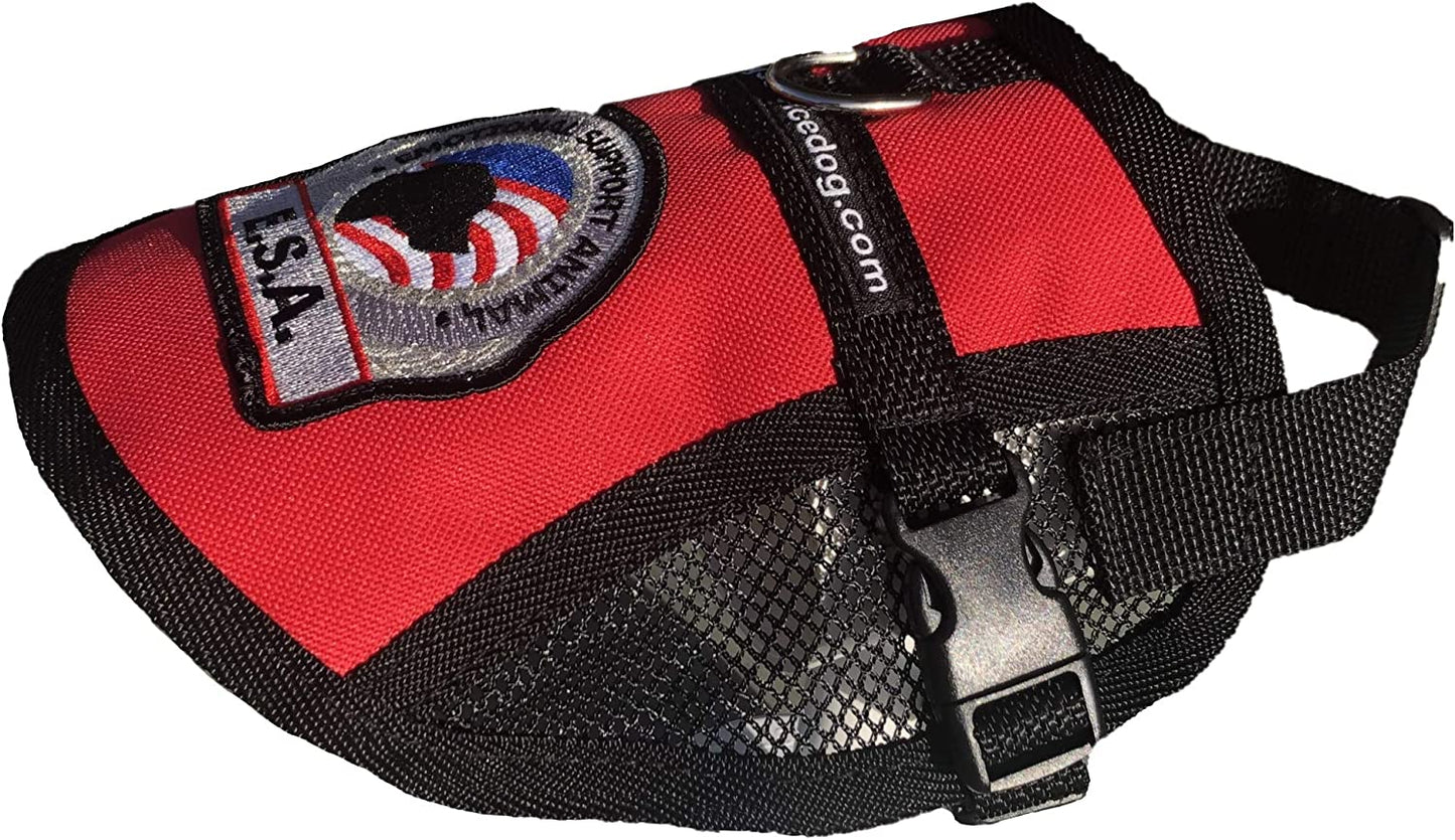 Premium Emotional Support Dog Vest | ESA Dog Vest | Mesh Cooling Panel | Emotional Support Dog Harness | Includes 5 Federal Law ESA Handout Cards (9" - 13" Girth, Red) Animals & Pet Supplies > Pet Supplies > Dog Supplies > Dog Apparel Working Service Dog   