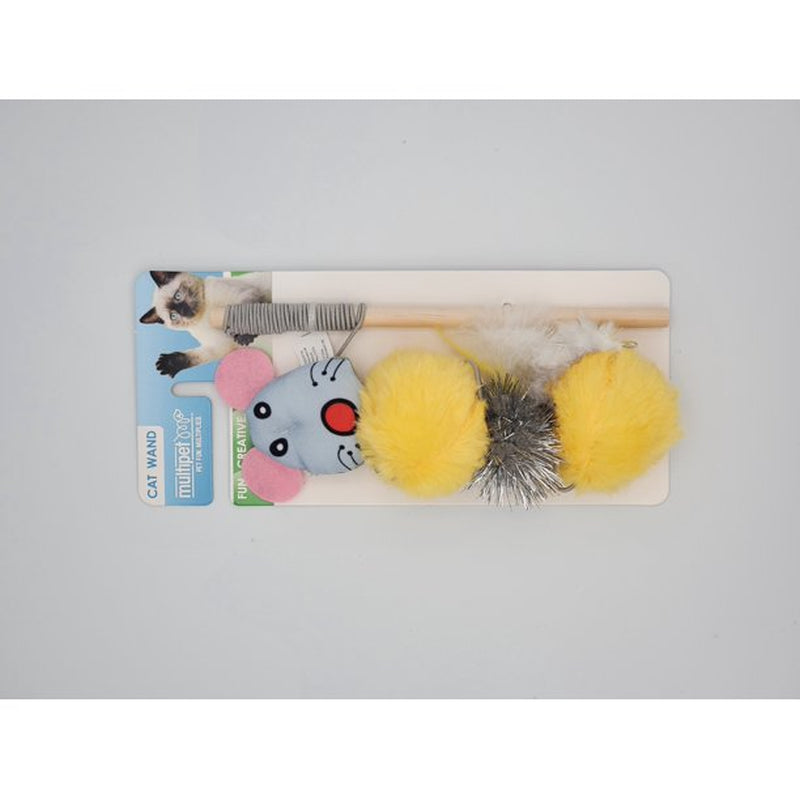 Multipet Wand Cat Toy Pig with Ribbon Animals & Pet Supplies > Pet Supplies > Cat Supplies > Cat Toys Multipet Yellow  