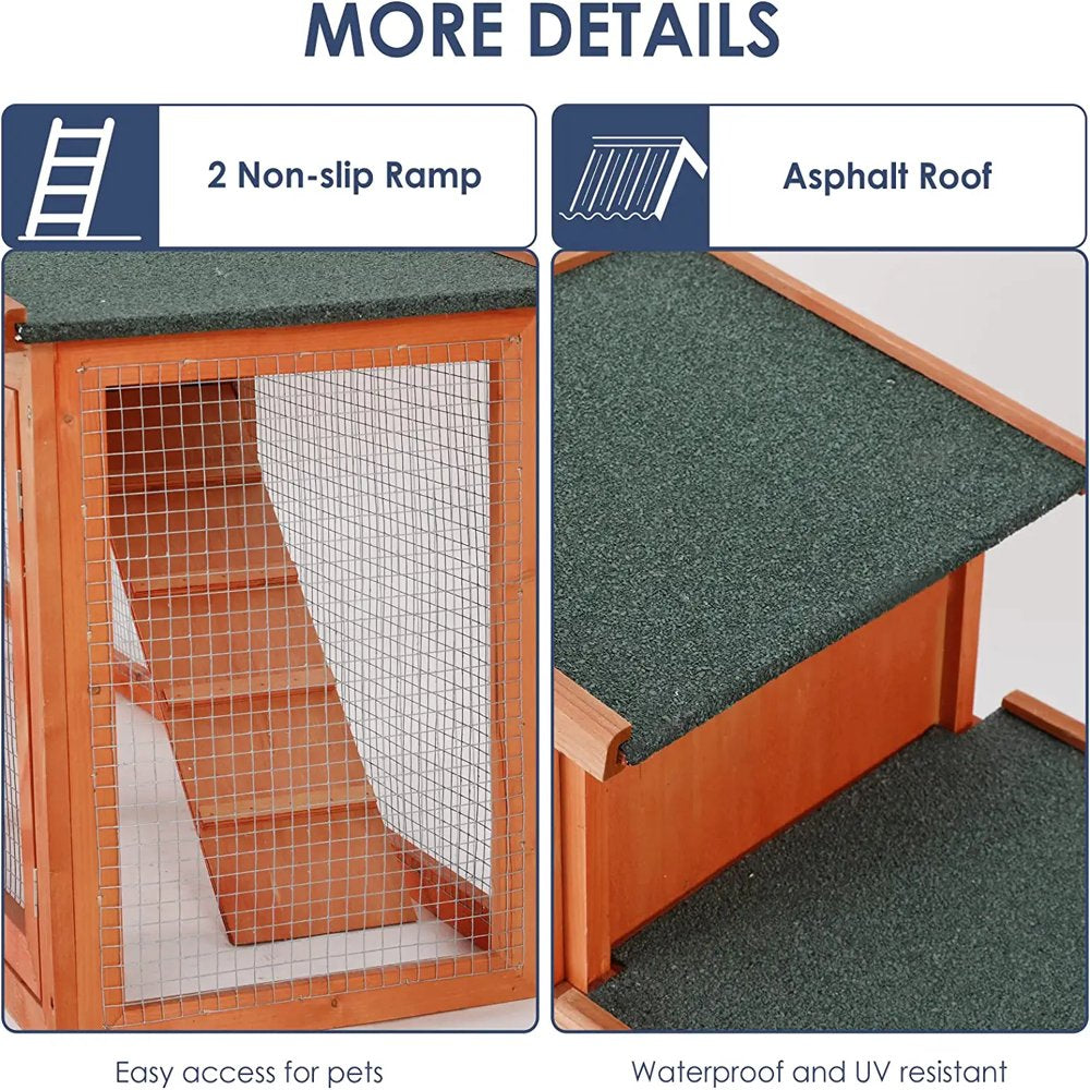 Increkid 81" Rabbit Hutch Outdoor Bunny Cage Indoor Small Animal House W/ Run Animals & Pet Supplies > Pet Supplies > Small Animal Supplies > Small Animal Habitats & Cages Increkid   