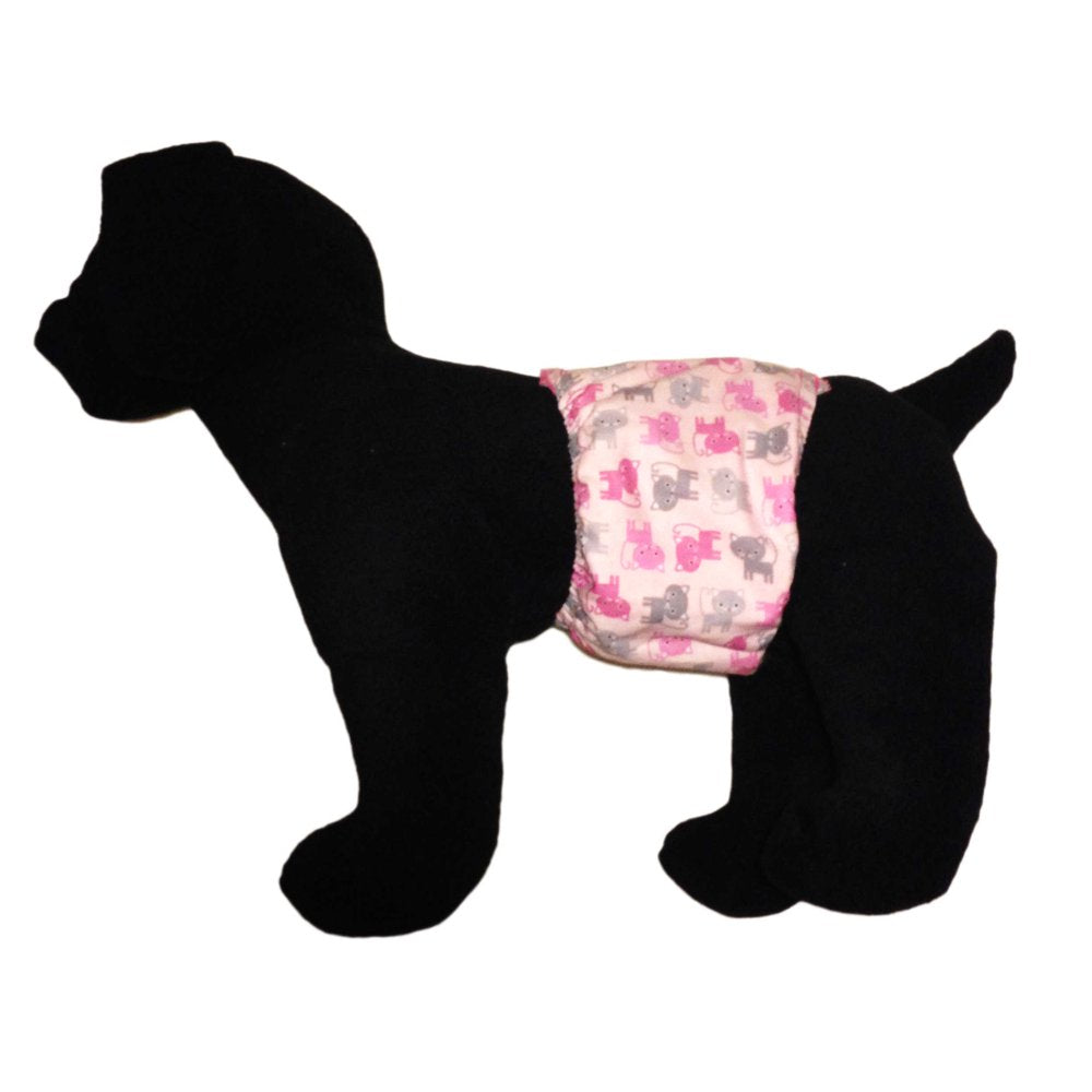 Barkertime Pink Kitty Washable Dog Belly Band Male Wrap - Made in USA Animals & Pet Supplies > Pet Supplies > Dog Supplies > Dog Diaper Pads & Liners Barkertime   