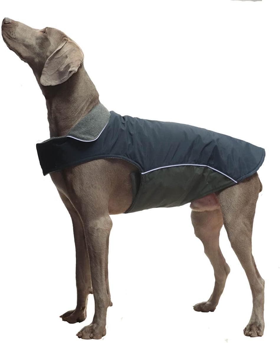 Winter Dog Coat 100% Waterproof Thicken Dog Jacket for Lab Pitbull Doberman Standard Poodle,German Sheperd Large Bread Dog(Navy,3Xl) Animals & Pet Supplies > Pet Supplies > Dog Supplies > Dog Apparel BONAWEN Navy XL:chest girth 23-28.0",body:19" 