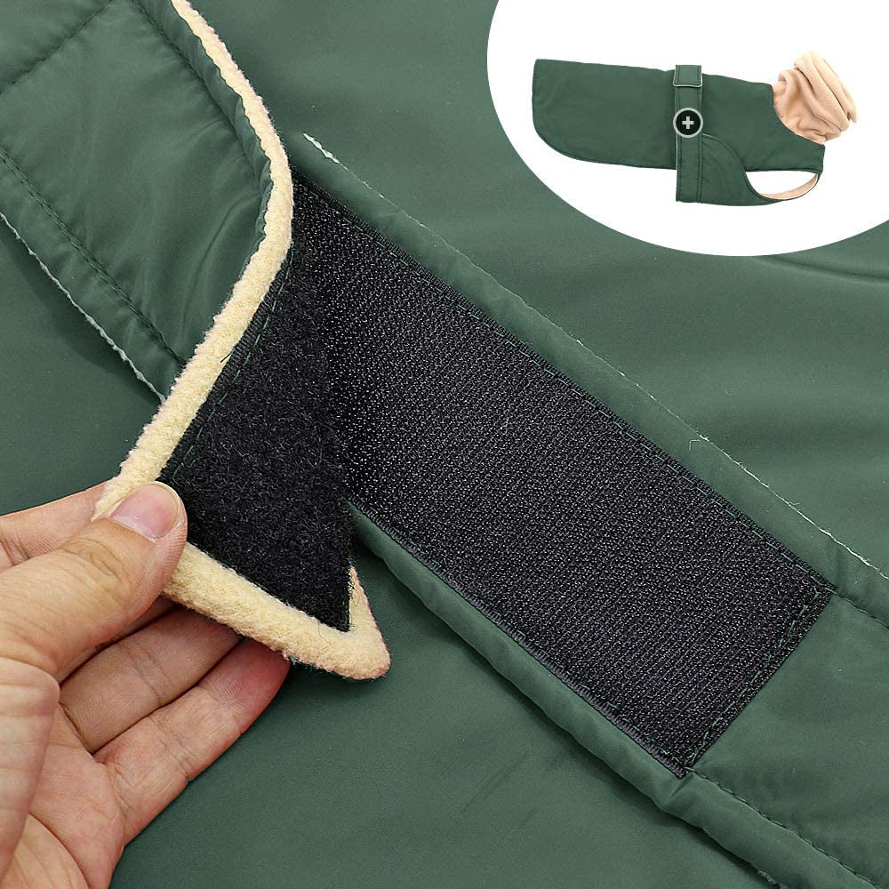 Didog Waterproof Dog Winter Jacket with Turtleneck Scarf, Pets Cold Weather Coats with Soft Warm Fleece Lining,Windproof Snowsuit Outdoor Apparel for Medium Large Dogs,Green Animals & Pet Supplies > Pet Supplies > Dog Supplies > Dog Apparel Didog   