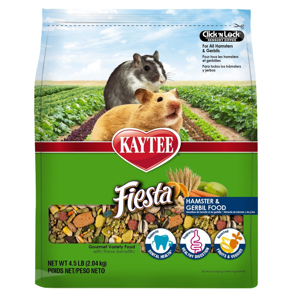 Kaytee Fiesta Hamster and Gerbil Food 4.5 Lb, Fortified Gourmet Diet Animals & Pet Supplies > Pet Supplies > Small Animal Supplies > Small Animal Food Central Garden and Pet   