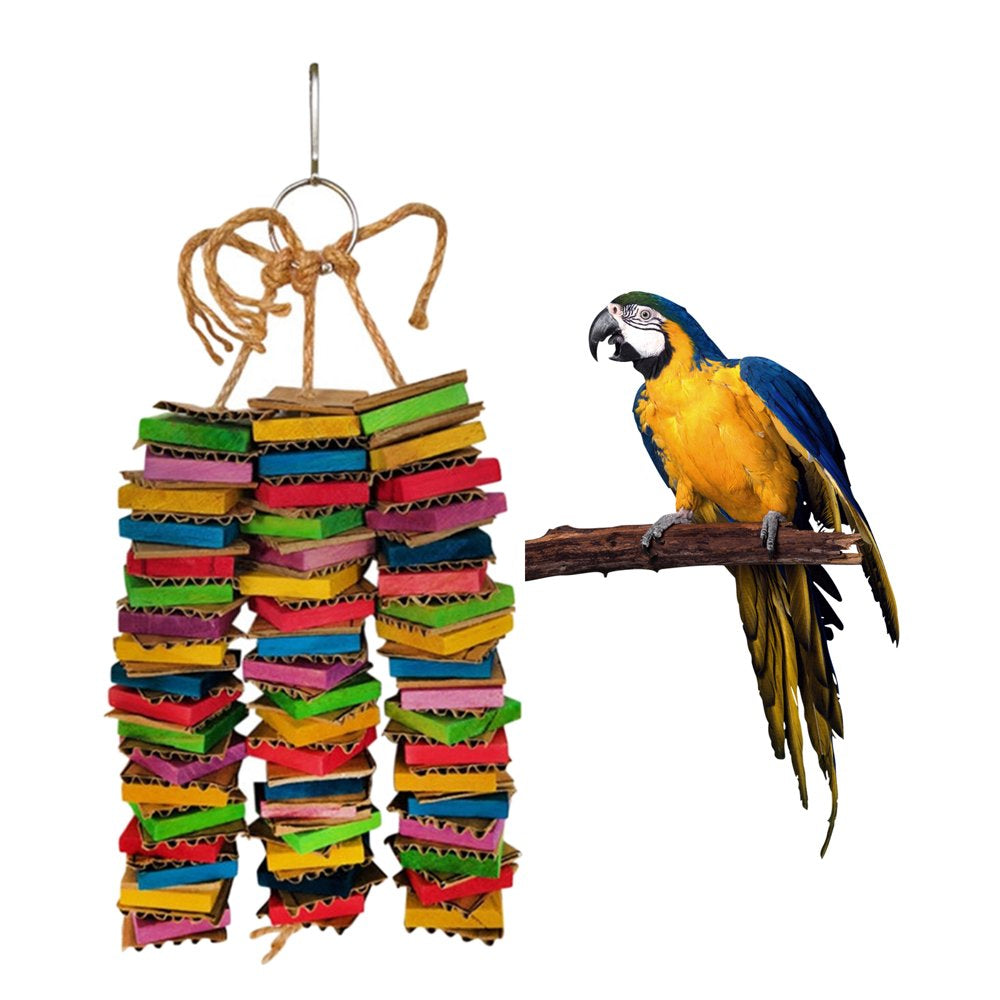 Bird Chewing Toy Wooden Blocks Cotton Rope Parakeet Parrot Training Toys 3-String Animals & Pet Supplies > Pet Supplies > Bird Supplies > Bird Toys Gazechimp   