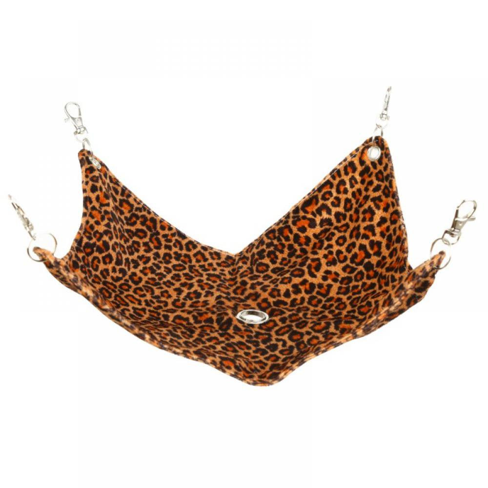 Retap Small Animals Hanging Bed Cages Beds Hamster Hammocks Houses Hanging Seat for Chinchillas Squirrels Animals & Pet Supplies > Pet Supplies > Small Animal Supplies > Small Animal Bedding Retap Size(M):32 cm/12.6"*27 cm/10.63" Leopard Print 