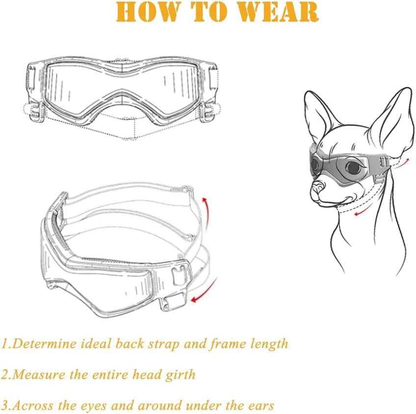 Dog Goggles Small or Medium Dog Sunglasses Anti-Uv Waterproof Windproof Glasses Dog Eyewear for Small Medium Breed (Red) Animals & Pet Supplies > Pet Supplies > Dog Supplies > Dog Apparel JIALI7SEC   