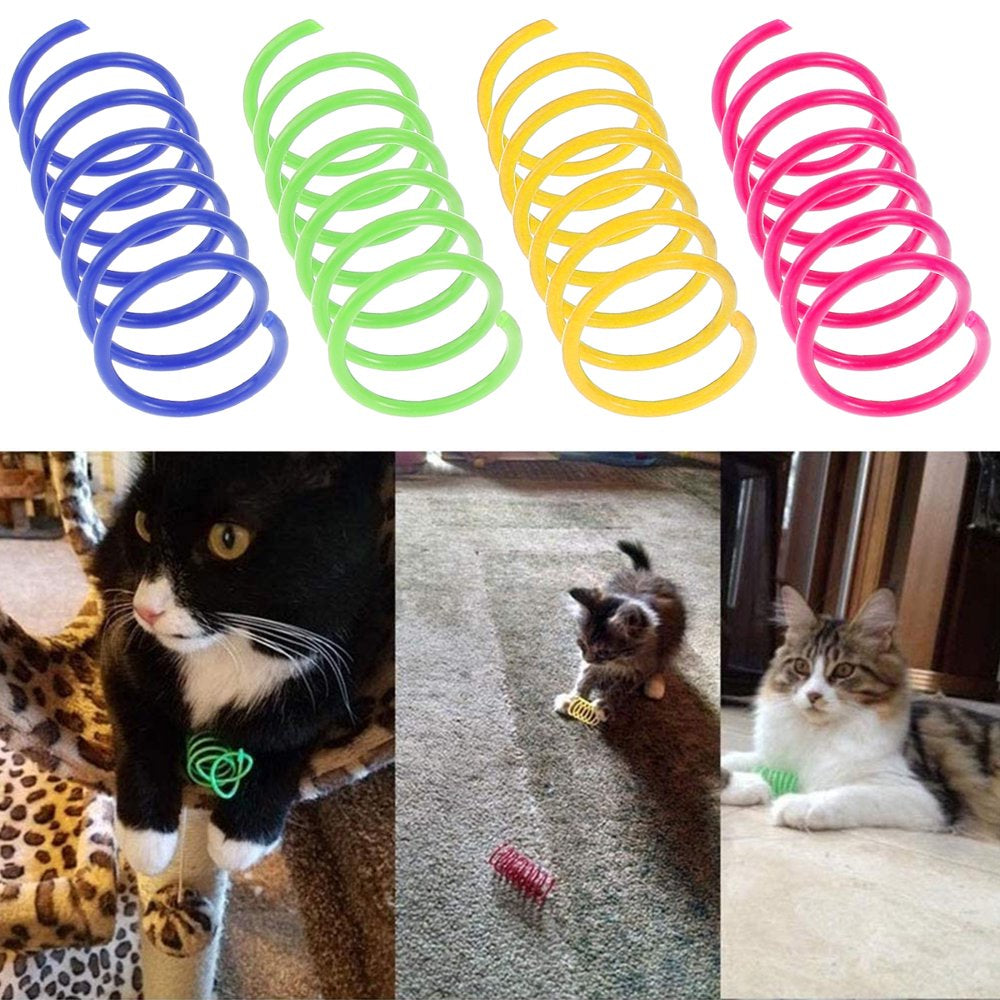 GOTYDI 16Pcs Cat Spring Toys Colorful Durable Cat Coil Spiral Spring Cat Toy Interactive Cat Toy BPA Free Plastic for Swatting, Biting, Hunting, and Active Healthy Play Animals & Pet Supplies > Pet Supplies > Cat Supplies > Cat Toys GOTYDI   