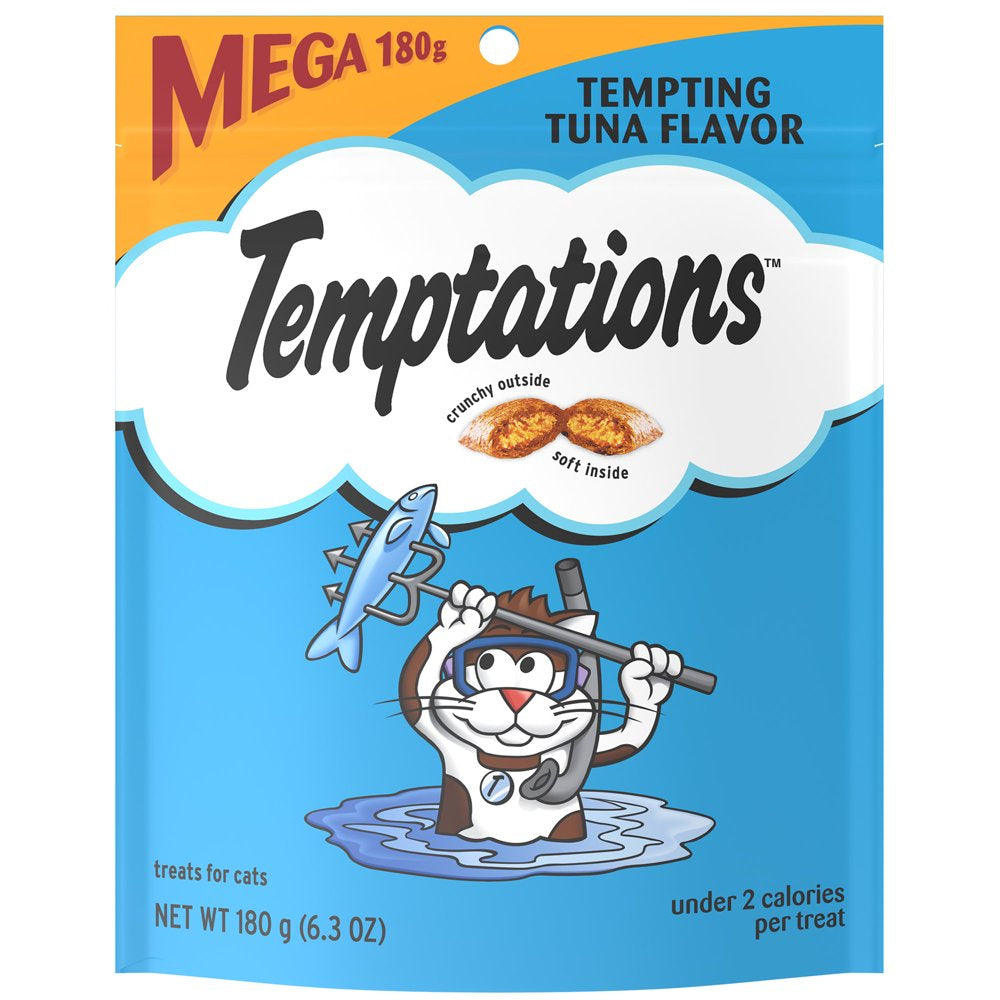 TEMPTATIONS Classic Crunchy and Soft Cat Treats Tempting Tuna Flavor, 6.3 Oz. Pouch Animals & Pet Supplies > Pet Supplies > Cat Supplies > Cat Treats Mars Petcare 6.3 oz  