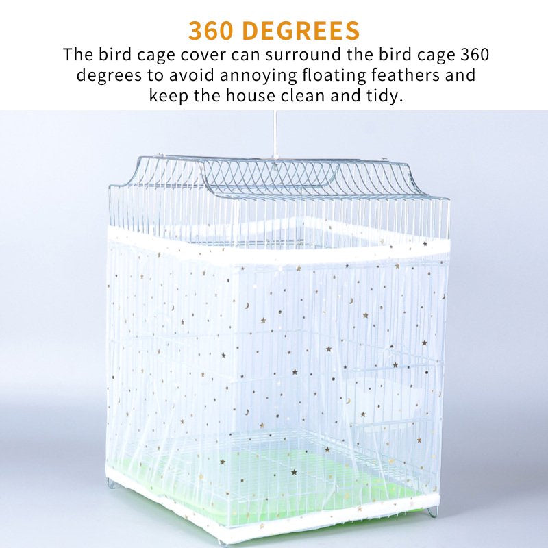 Dido Mesh Bird Cage Cover Skirt Net Breathable Seed Catcher Guard Bird Cage Accessories Airy Mesh Parrot Bird Cage Net