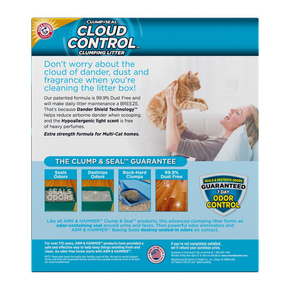 Arm & Hammer Cloud Control Multi-Cat Clumping Cat Litter with Hypoallergenic Light Scent, 28Lb Animals & Pet Supplies > Pet Supplies > Cat Supplies > Cat Litter Church & Dwight Co., Inc.   