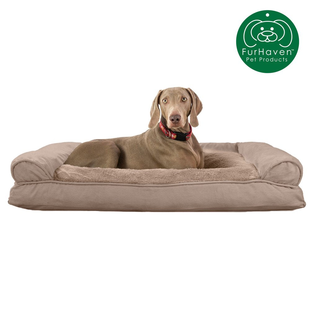 Furhaven Pet Products | Plush & Suede Pillow Sofa Pet Bed for Dogs & Cats, Espresso, Large Animals & Pet Supplies > Pet Supplies > Cat Supplies > Cat Beds FurHaven Pet Jumbo Almondine 