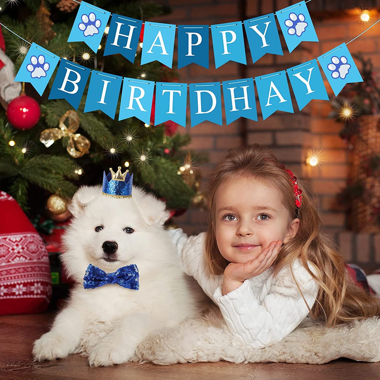 Selemoy Dog Birthday Party Supplies, Dog Birthday Hat Bandana Scarf with Cute Dog Bow Tie, Flag, Balloons for Small Medium Dogs Pets, Doggie Birthday Party Supplies Decorations Animals & Pet Supplies > Pet Supplies > Dog Supplies > Dog Apparel Selemoy   