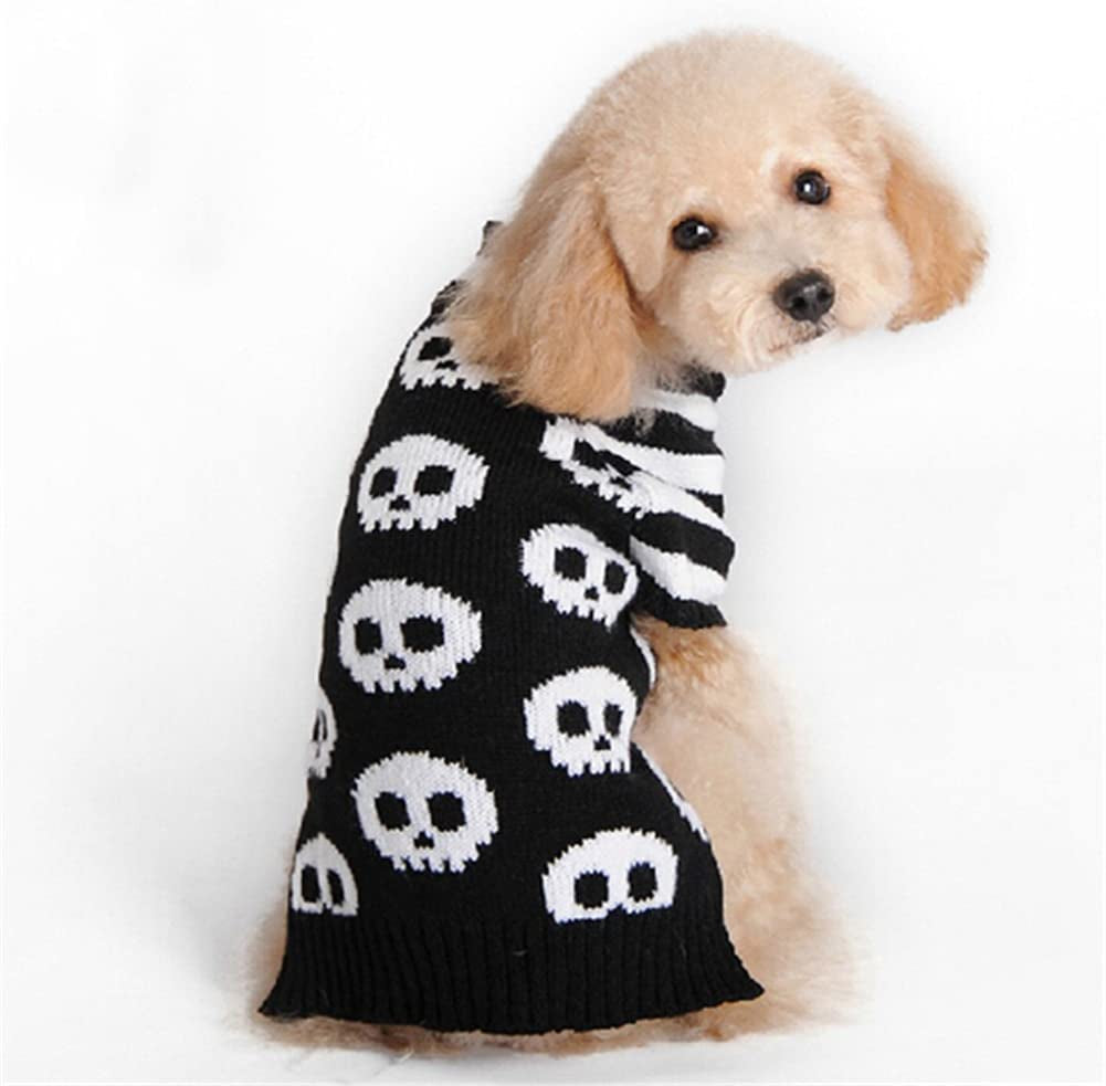 NACOCO Pet Sweaters Skeleton Sweater the Cat Dog Clothes Pet Clothing Little Puppy Dog Sweaters (Medium) Animals & Pet Supplies > Pet Supplies > Dog Supplies > Dog Apparel NACOCO Small  