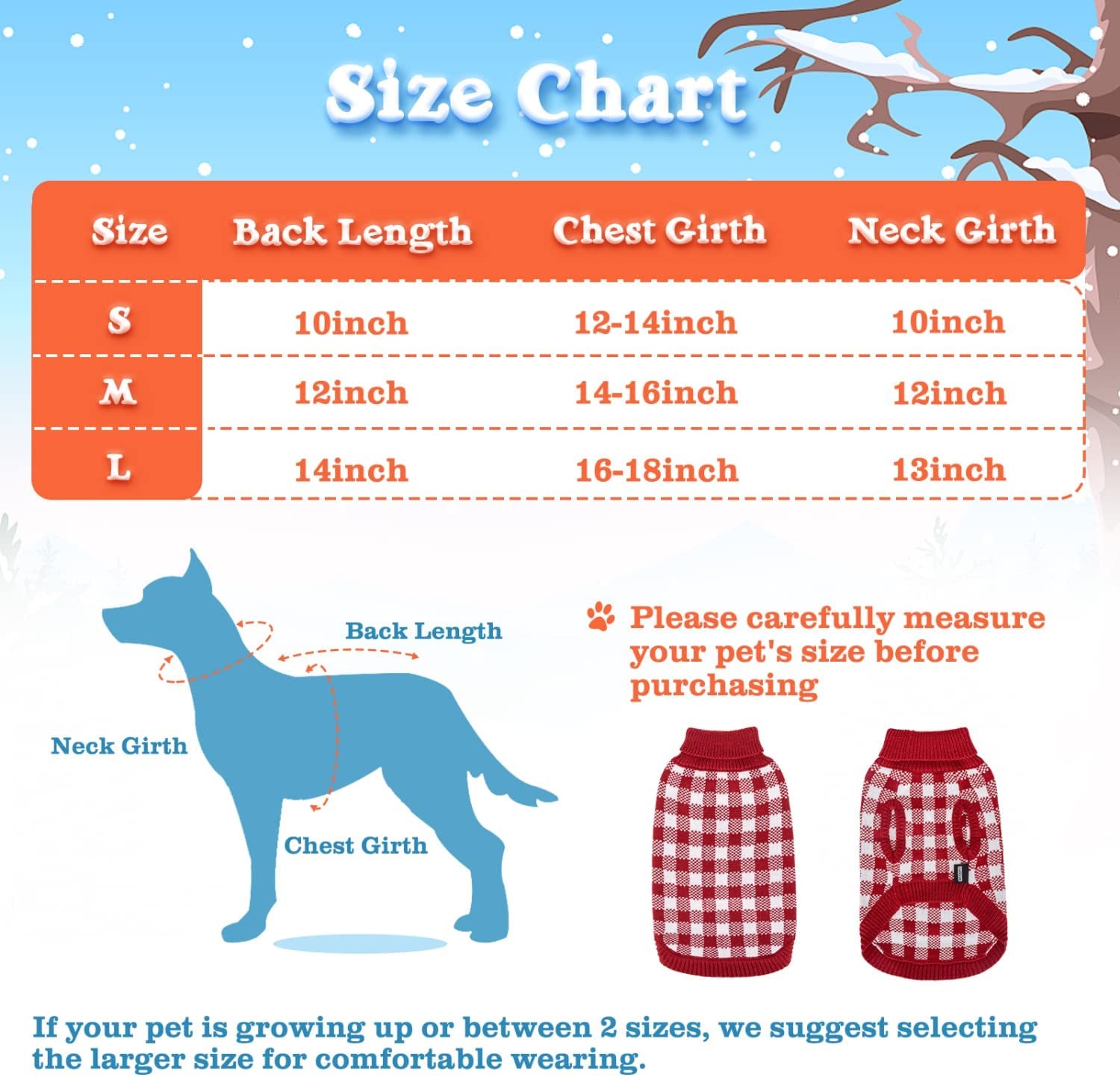 Dog Sweater, Nobleza Turtleneck Thick Knitted Cat Sweater with Classic Plaid Pattern, Warm & Soft Dog Christmas Outfit for Small Medium Large Dogs Puppies Cats Animals & Pet Supplies > Pet Supplies > Dog Supplies > Dog Apparel Nobleza   