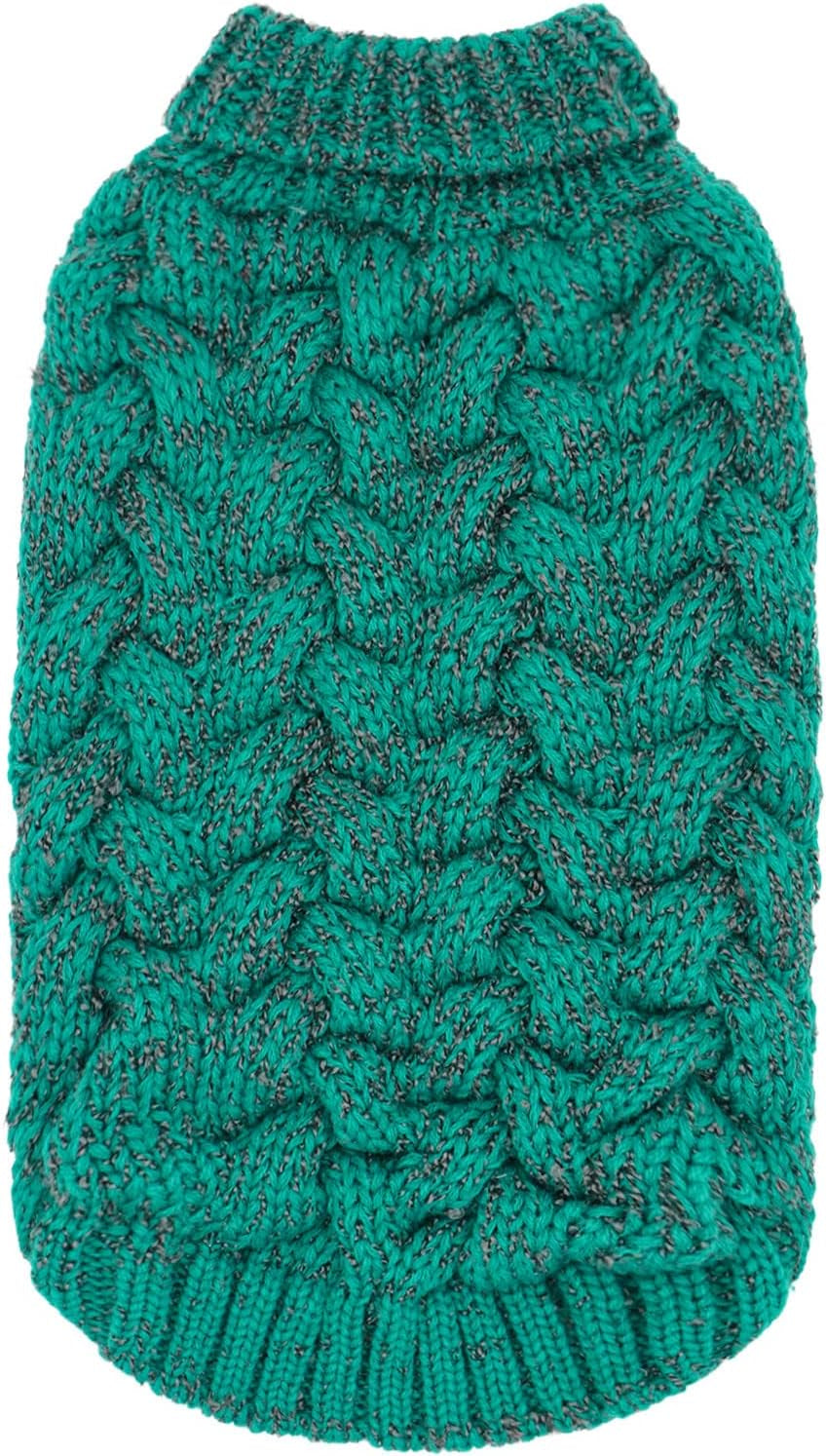 Cyeollo Dog Sweaters for Small Dogs Turtleneck Thickened Knitted Dog Sweaters Warm Knitwear for Cold Weather Dog Clothes Turquoise Animals & Pet Supplies > Pet Supplies > Dog Supplies > Dog Apparel cyeollo Turquoise X-Large 