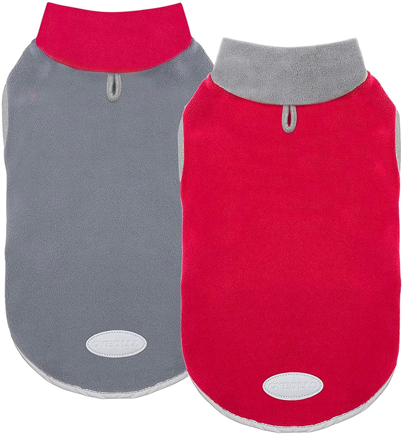 Cyeollo 2 Pack Small Dog Fleece Sweater Stretchy Pullover Sweatshirt Boy Dog Sweatshirt with Reflective Stripe Pet Blue Dog Clothes Dog Sweaters Turquoise & Grey Animals & Pet Supplies > Pet Supplies > Dog Supplies > Dog Apparel cyeollo Leash Hole Version 2 Large 